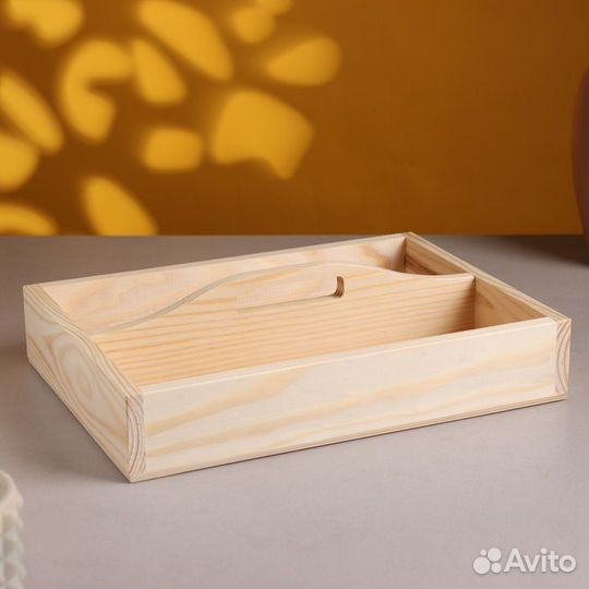 2 шт. Кашпо деревянное,с фигурной ручкой 275*200*5