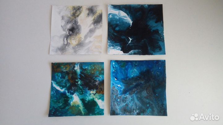 Картины абстрактные жидкий акрил