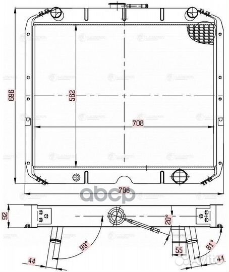 Радиатор охл. LRc 12Y8 luzar