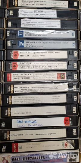 80 Фильмов 90-х годов на фирменных кассетах VHS
