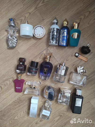 Флаконы от духов с крышками и без. Коробочки