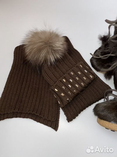 Catya комплект шапка, шарф, луноходы Bogner 24-27