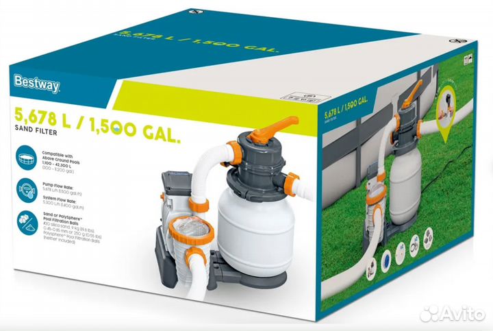 Фильтр-насос Bestway песочный 5678л/ч 58497