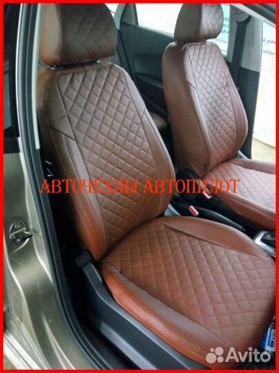 Чехлы Автопилот Volkswagen Polo 6 из экокожи Ромб