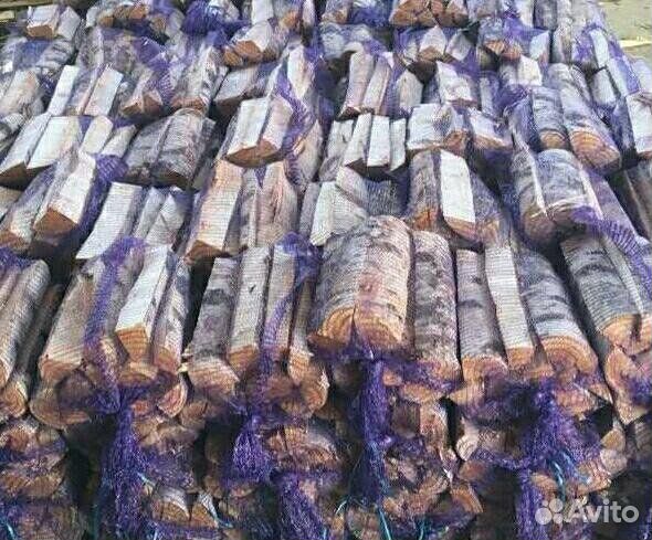 Дрова колотые в сетках