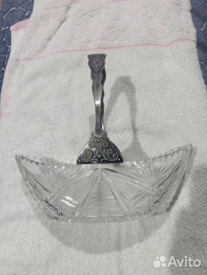 Лодочка хрусталь мельхиор