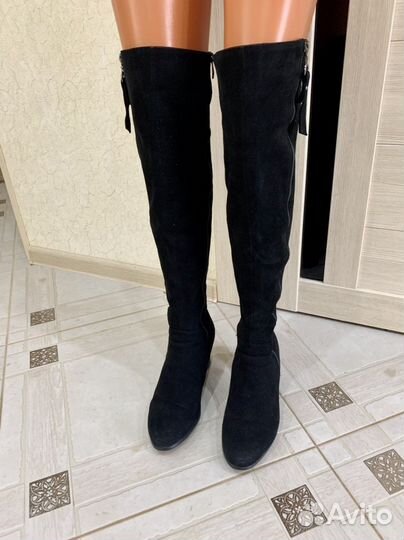 Ботфорты зимние замшевые