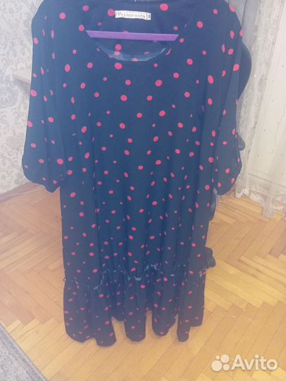 Платье женское в горошек 58