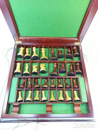 Шахматы Индия Стаунтон мореный дуб в ларце