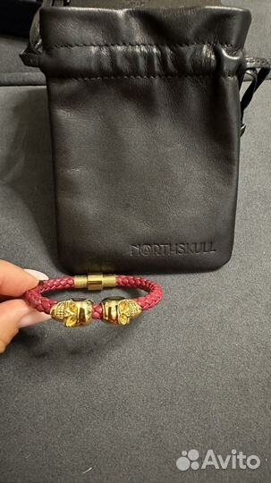 Northskull браслет, золотое покрытие, 27 см