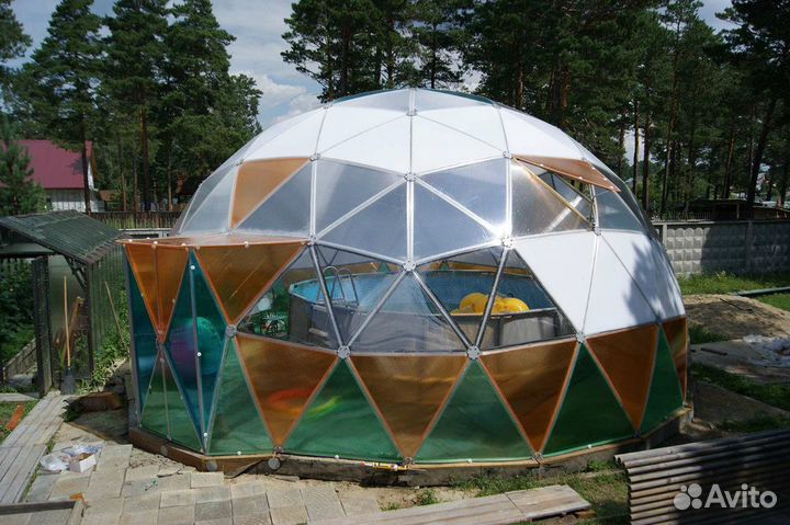 Геокупол для бассейна. Закрыть кафе, теплицу. пави