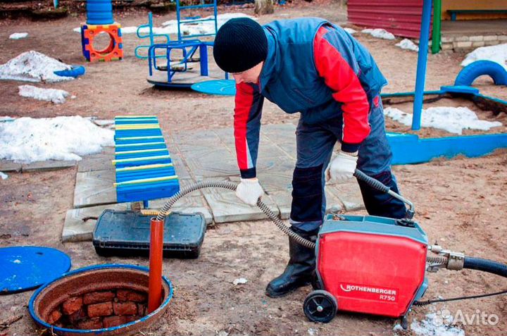 Устранение засоров канализации, прочистка труб