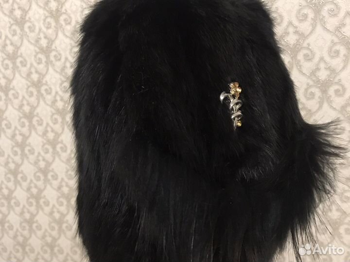 Шапка норковая вязаная