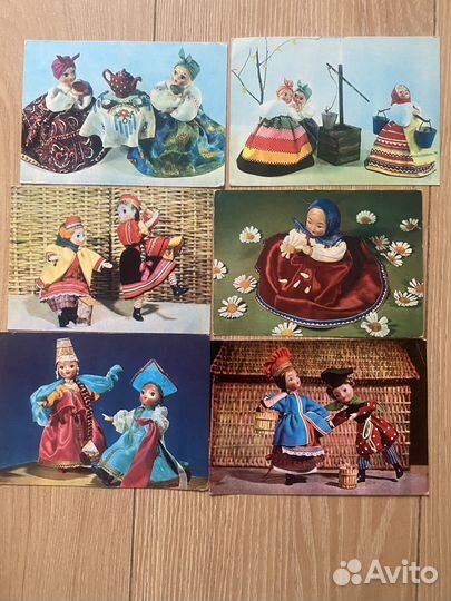 Открытки СССР куклы