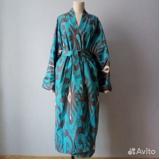 Кимоно из иката. Узбекский чапан. Бохо пальто