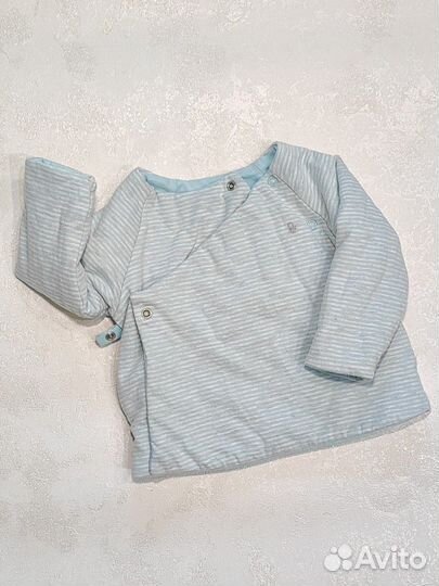 Теплая двусторонняя кофта на кнопках для малыша 68