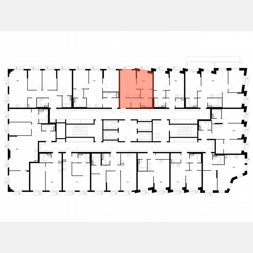 1-к. квартира, 40,3 м², 2/18 эт.