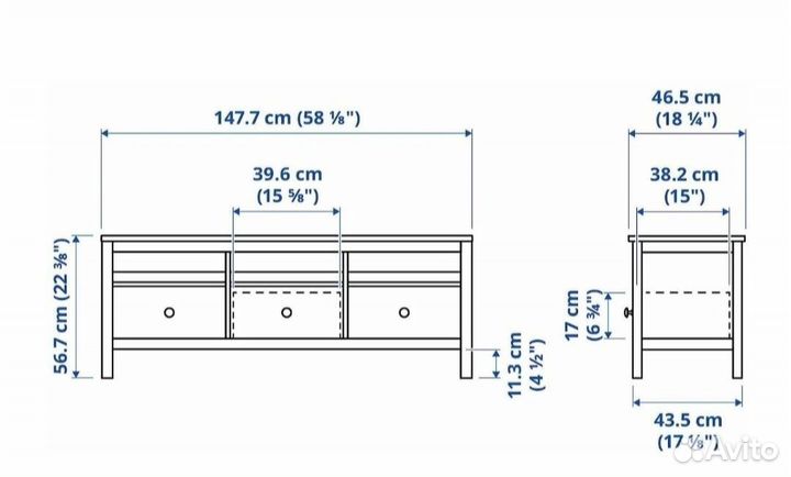 Тумба под телевизор Икеа Хемнес
