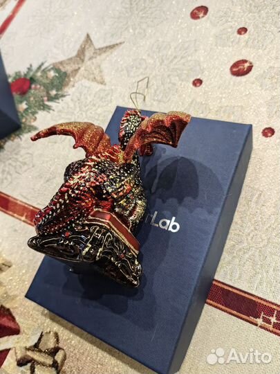 Елочная игрушка из стекла дракон