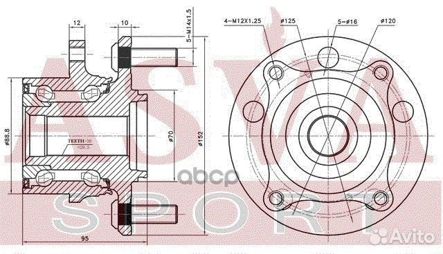 Ступица с подшипником honda pilot/MDX 09/07- п