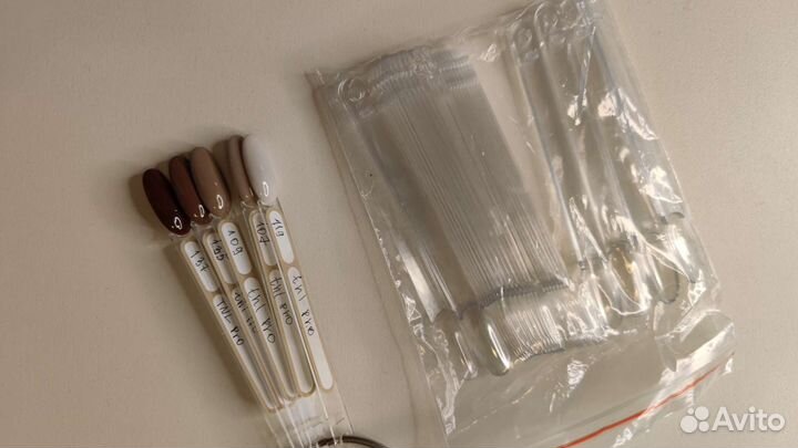 Типсы для лака с кольцом, наклейки на типсы