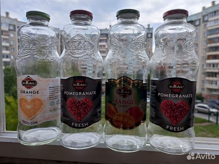 Бутылки стеклянные из под сока