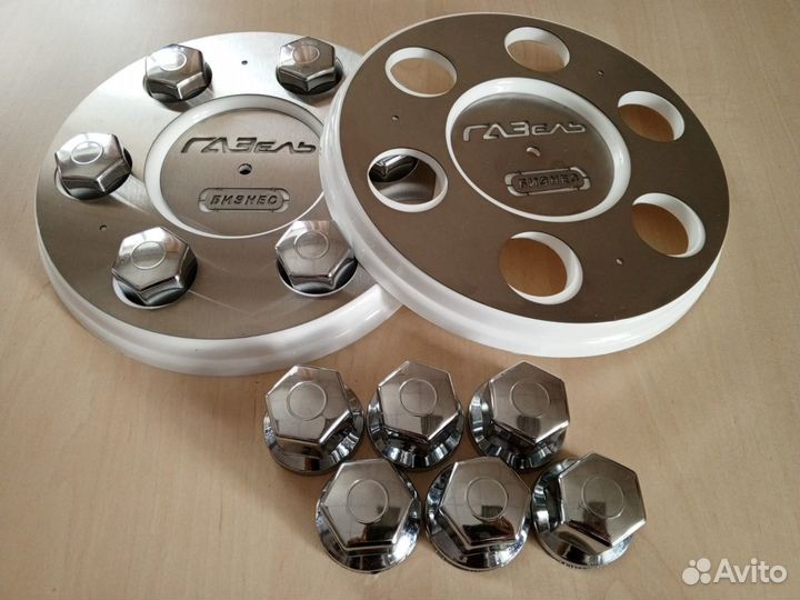 Колпаки на газель с накладкой из нержавейки