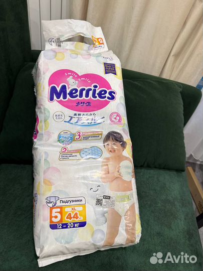 Подгузники-памперсы 5 от 12-20 кг Merries/XL,40 шт