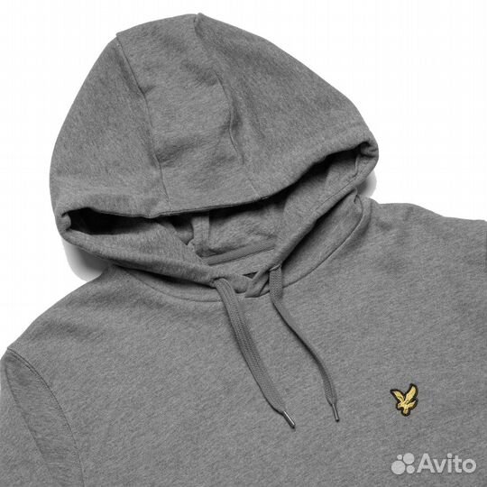 Мужская толстовка худи Lyle & Scott серый цвет