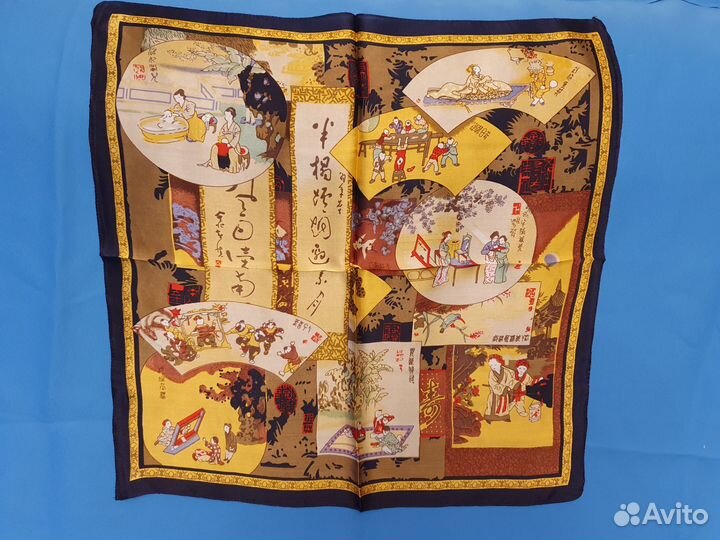 Шейные платочки шифон винтаж, натуральный шёлк