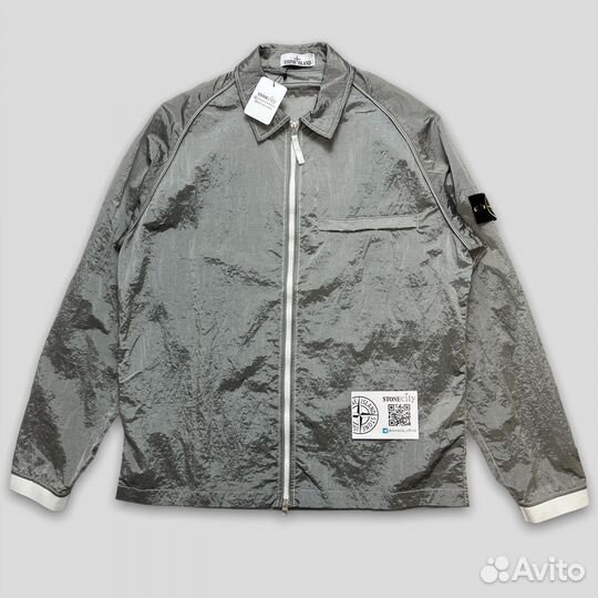 Рубашка овершот Stone island Nylon Metal серебро