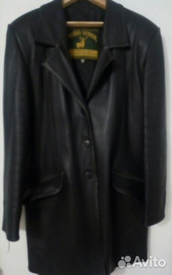 Кожаный пиджак женский 46