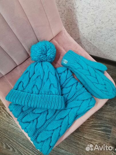 Комплект шапка и снуд женский