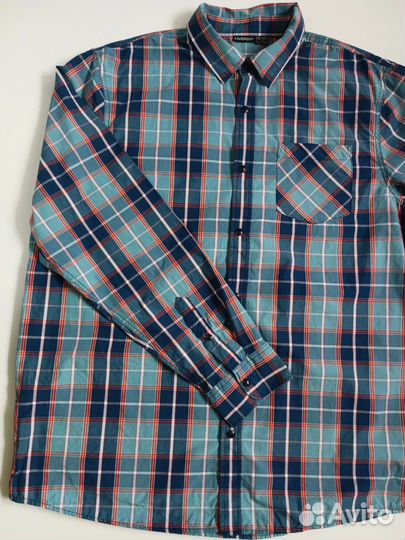 Мужская рубашка в клетку livergy размер XL 43/44