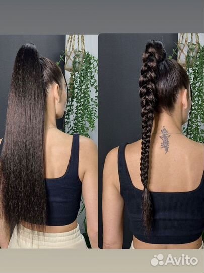 Хвост на резинке / накладной хвост/ хвост шиньон