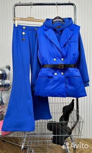 Женский костюм тройка теплый balmain S.M.L