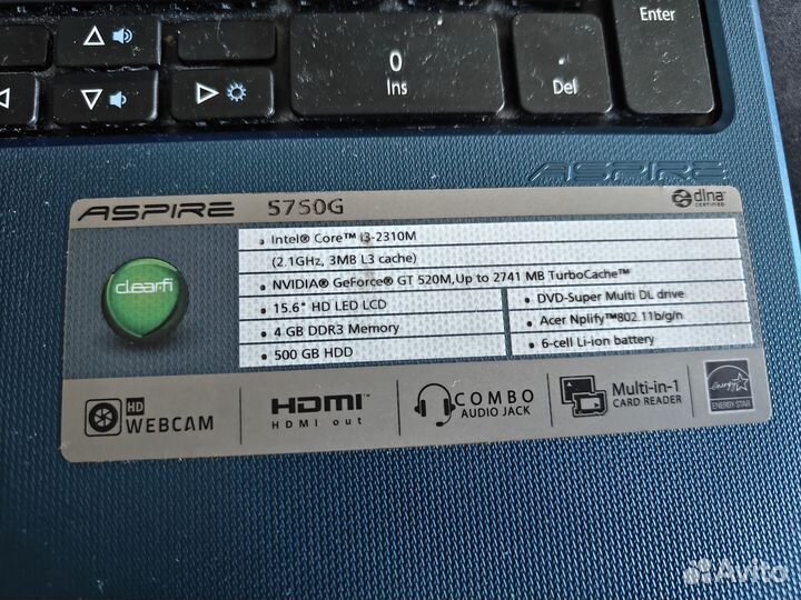 Ноутбук для работы и учебы Acer aspire 5750 i3/4gb