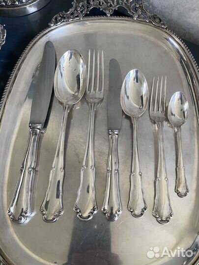 Набор старинное столовое серебро