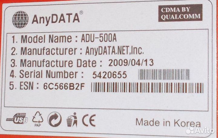 3G USB модем AnyData ADU-500A
