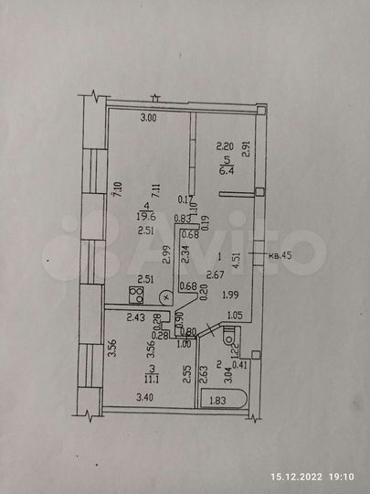 2-к. квартира, 54 м², 1/3 эт.