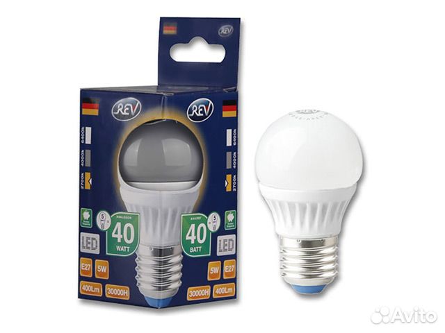 Лампа светодиодная REV 5Вт E27 350лм 2700K 220В ша