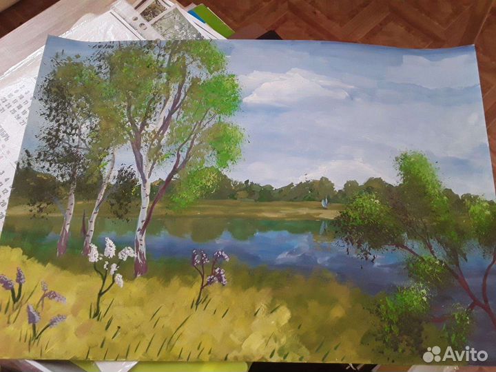 Картина гуашью