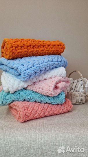 Плед вязаный детский ручная работа