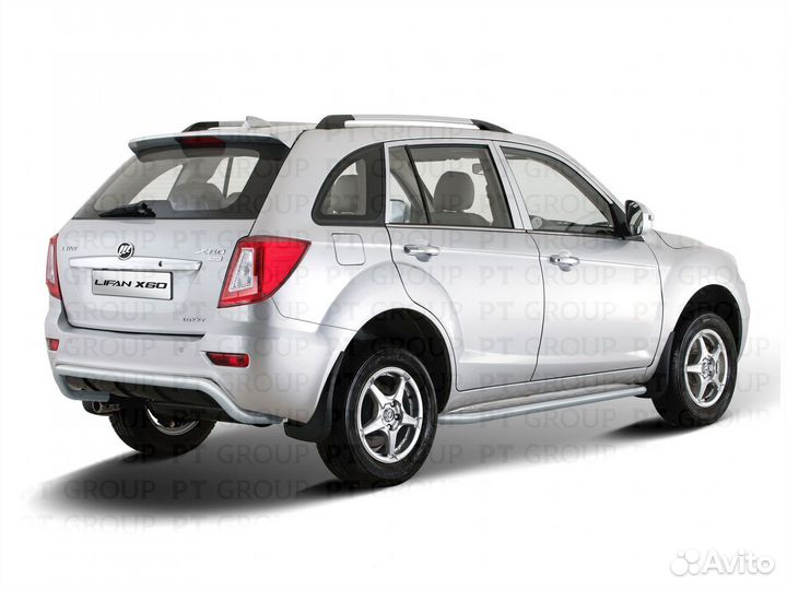 Защита порогов с алюмин. площадкой 51мм lifan X60