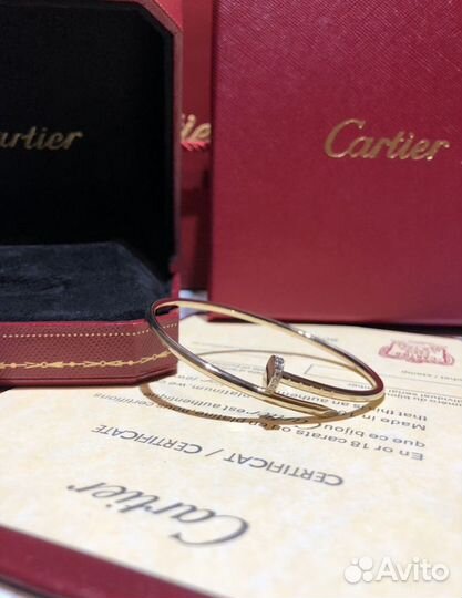 Золотой браслет cartier гвоздь с брилл. 585п