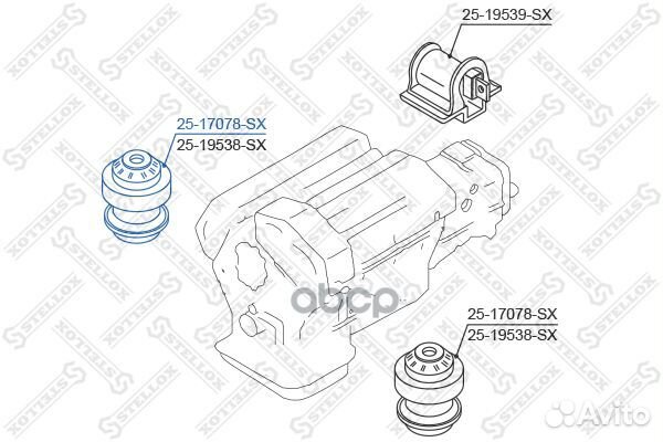 25-17078-SX подушка двс MB W124 1.8-2.3/2.0D-2