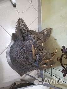 Чучело кабана из кованой стали