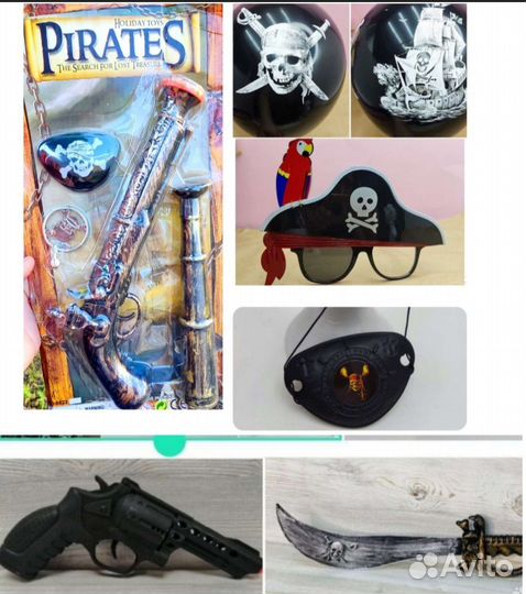 Шляпа пирата, флаг пиратский, пиратская вечеринка