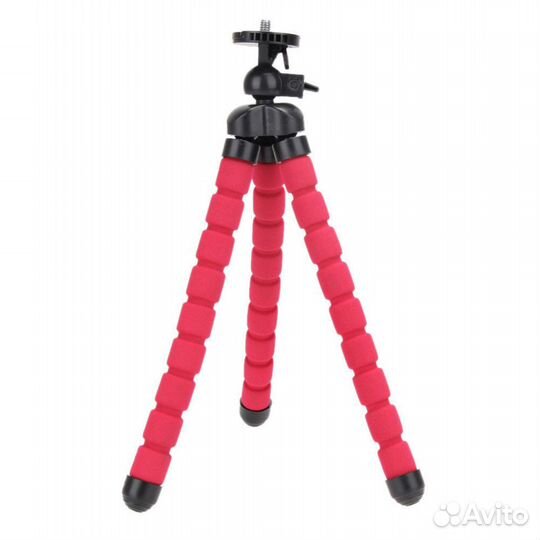 Штатив трипод красный гибкий настольный 17см