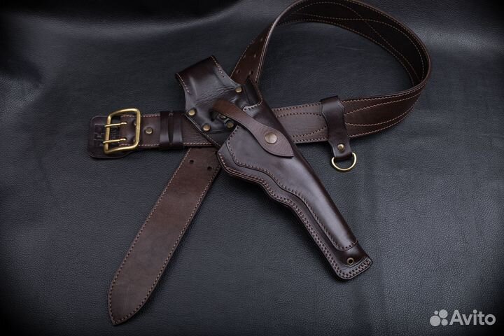 Кожаная кобура для Luger P08 - Морской